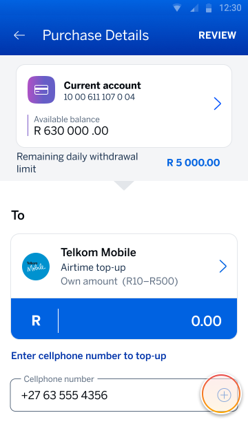 buy airtime - purchase details