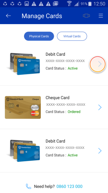 manage cards_card list select